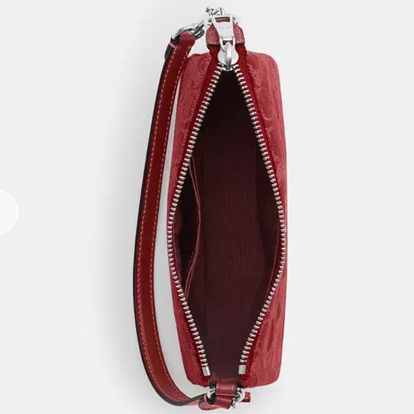 COACH Nolita 19 in Signature Denim Shoulder Bag - True Red / Silver - Picture 4 of 9